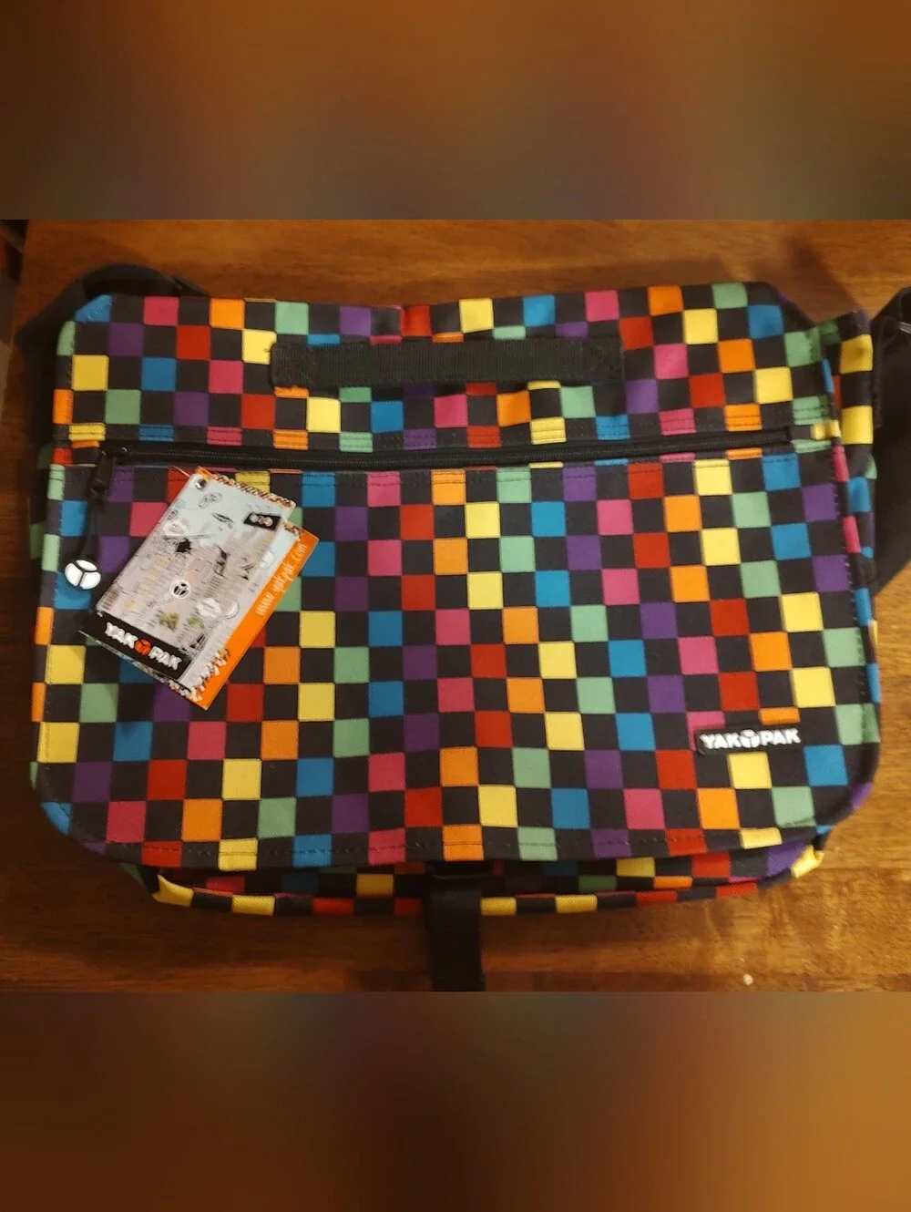 Multicolor Checkerboard Messenger Bag